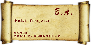 Budai Alojzia névjegykártya